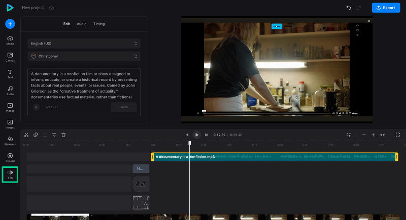 Add text to speech to screen recording