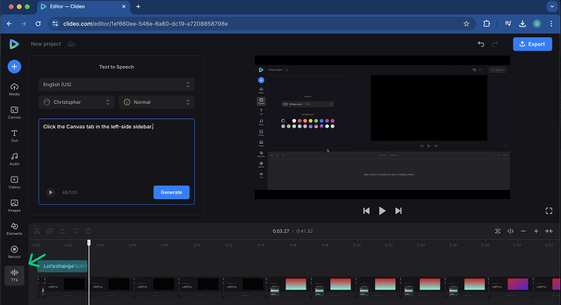 Add text to speech to video tutorial