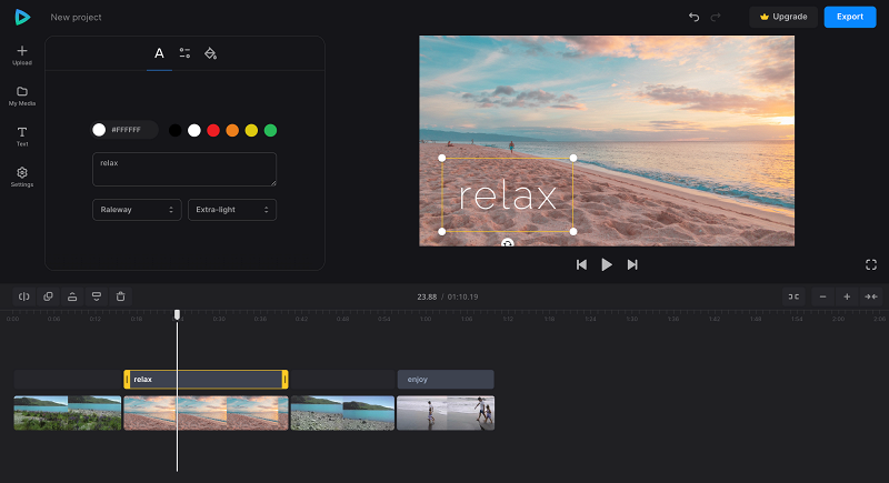Add text to travel video