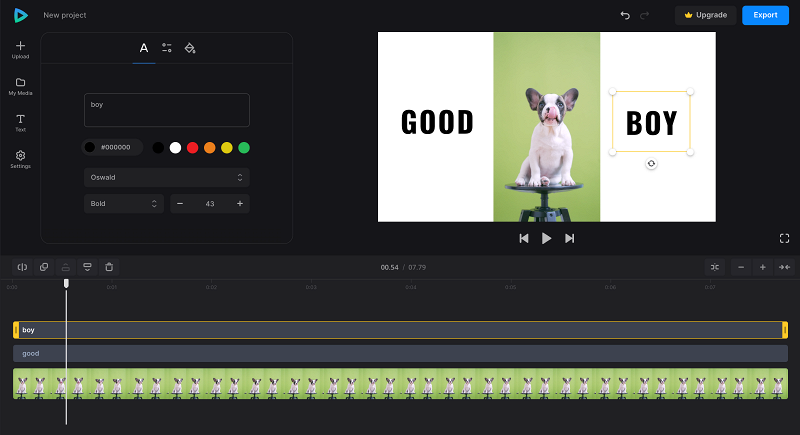 Add text to vertical video with filled-in sides
