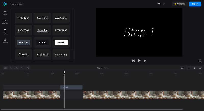 Add text in between video