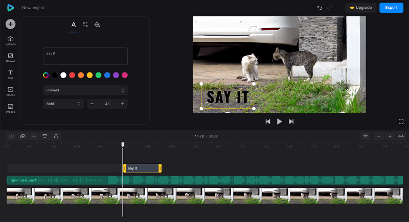 Add captions to video with music Add text to video clip with background music