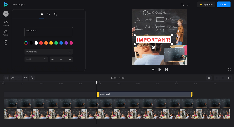 Add text to video to add to Google Slides