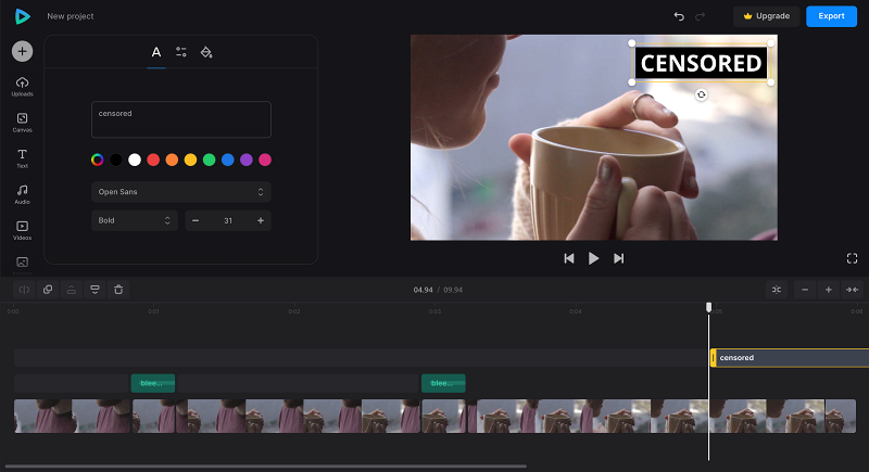 Add captions to video with bleep sound Add text to video with bleep sound effect