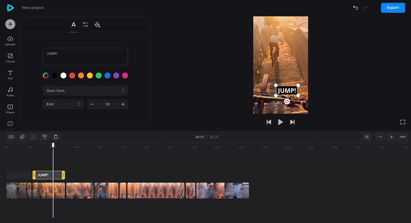 Add text to video with speed ramp effect