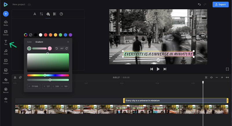 Add text to video with voice enhance