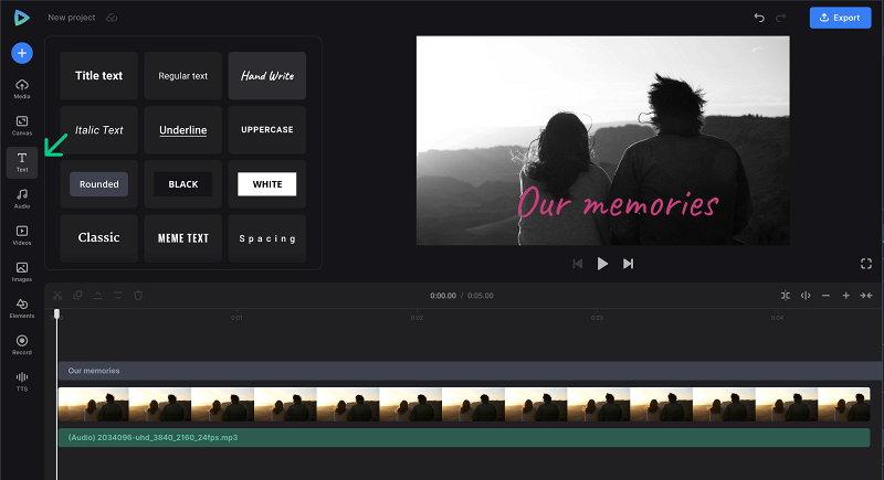 Add text to video without background noise