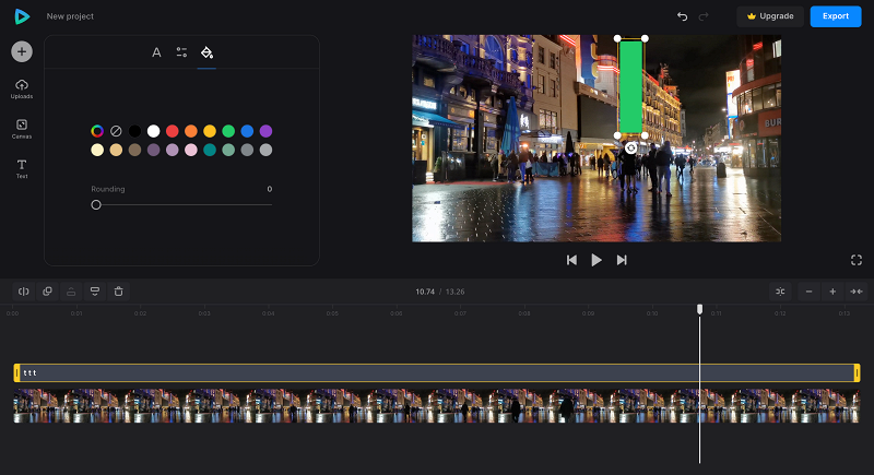 Add text with background to censor video