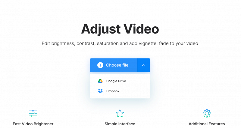 Upload a dark video you want to brighten from Android