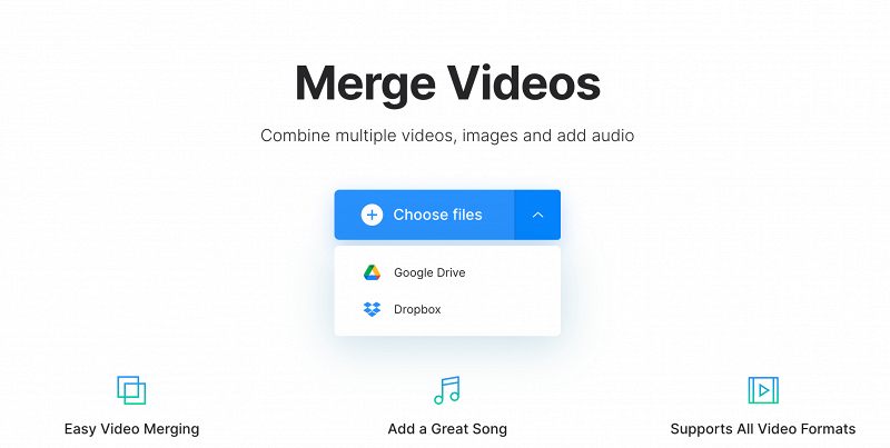 Upload images to combine into video