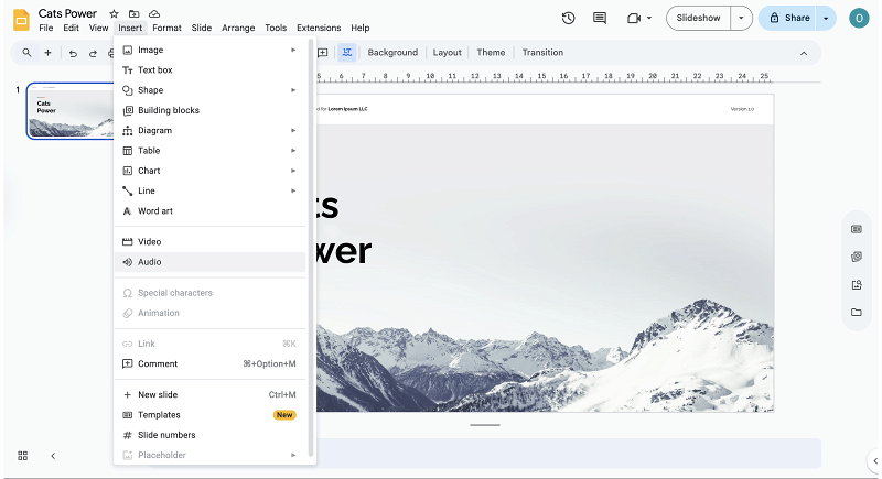 Add voice over audio to Google Slides