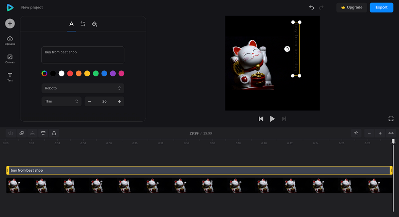 Add watermark text to video for Pinterest