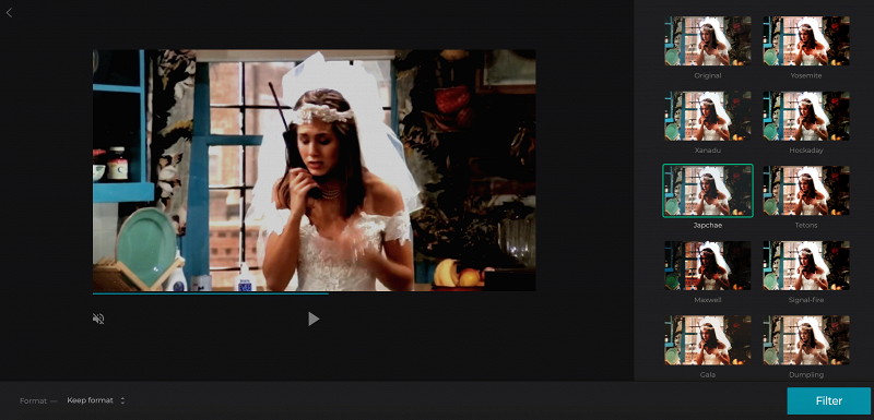 Put a filter to your video with one click