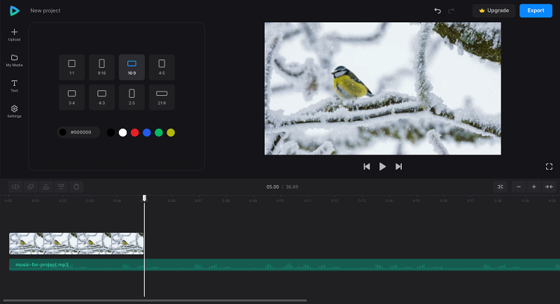 Select video size for gif with music Adjust aspect ratio for gif with sound