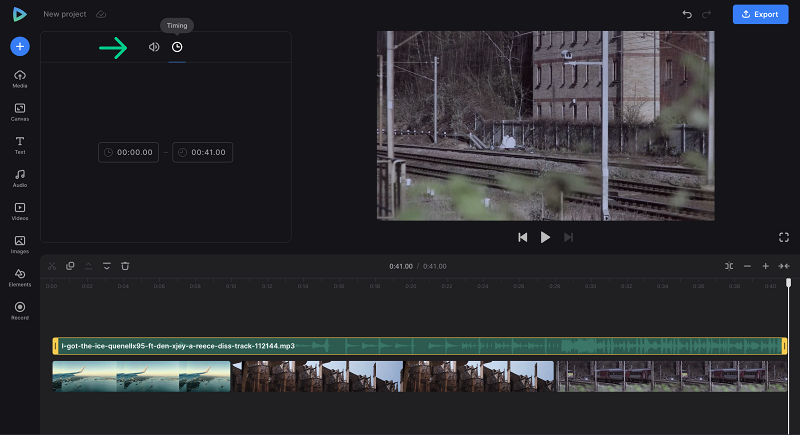 Trim audio for video from clips Adjust audio for movie from clips