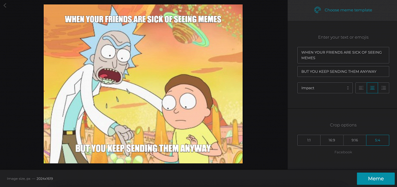 Adjust meme with your own image