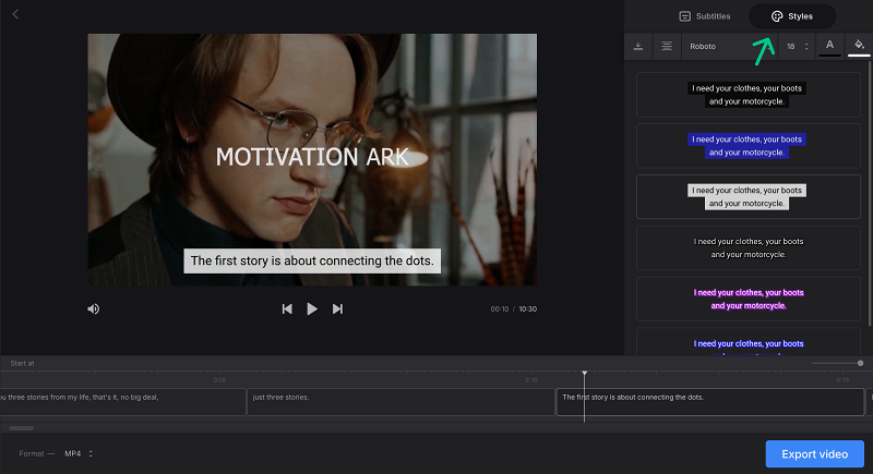 Adjust text with MP4 transcription Adjust MP4 video to text transcription