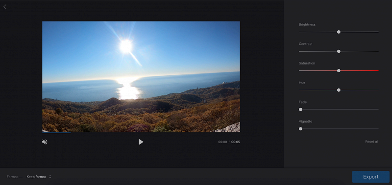 Move markers to change overexposed video