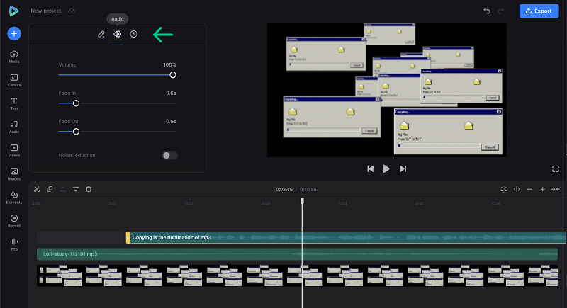Adjust screen record with sound