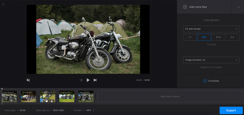 Edit slideshow with added music
