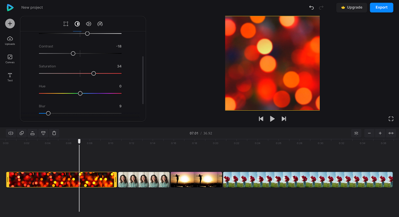 Adjust video colors in happy birthday video