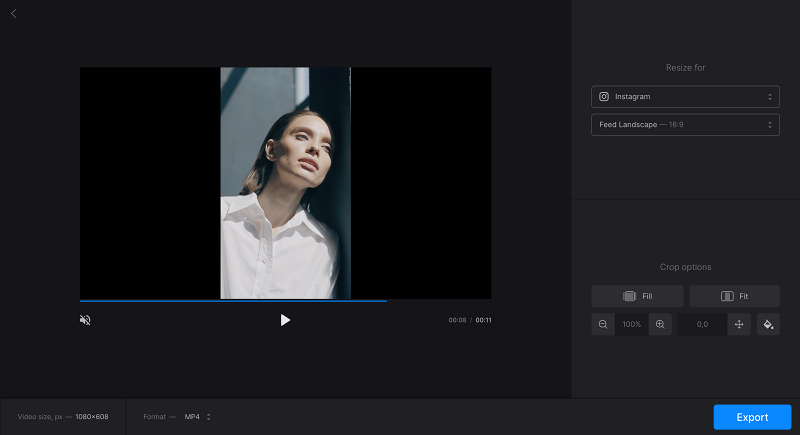 Change video settings Adjust video to be converted to widescreen
