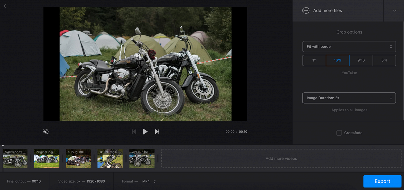 Adjust video with pictures and music Set aspect ratio for video with pictures and music
