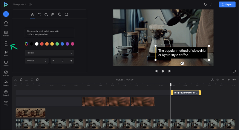 Annotate video with text