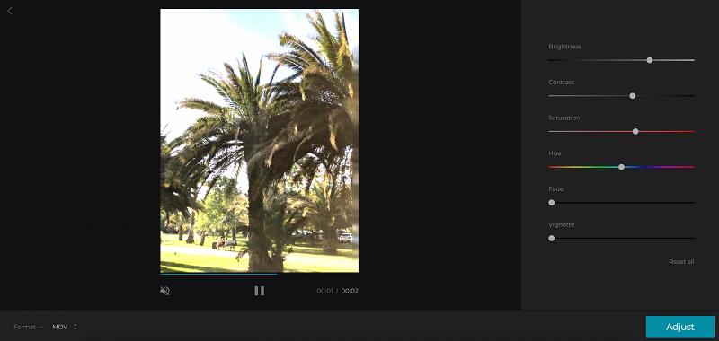 Adjust brightness of video on iPhone