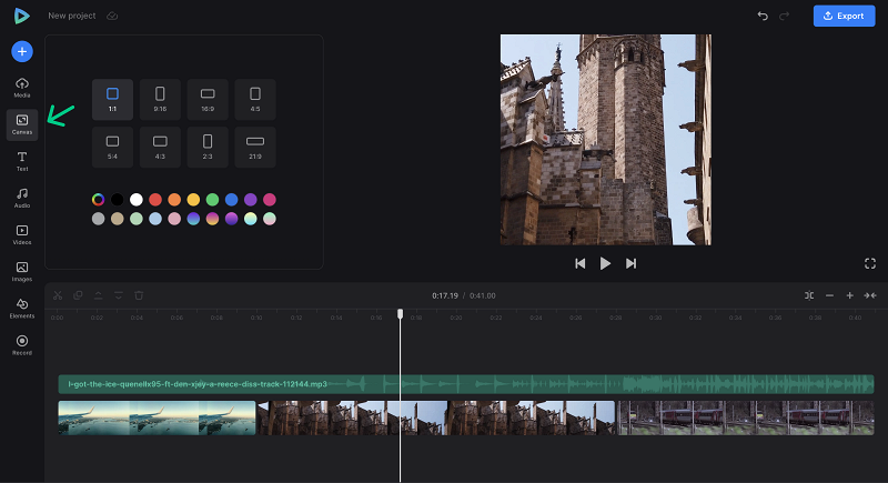 Change aspect ratio of video with SoundCloud music