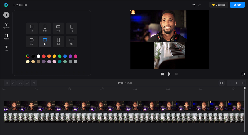 Change aspect ratio for reaction video
