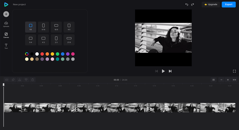 Select video proportions in video editor Change aspect ratio in video editor