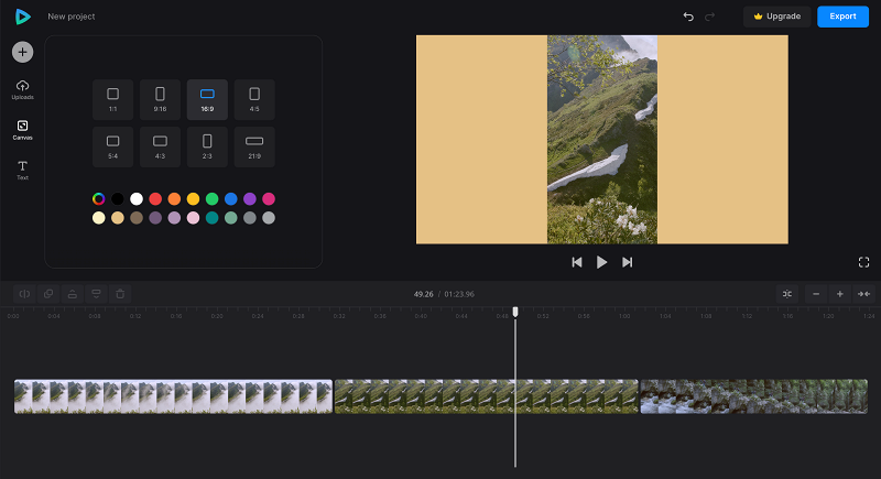 Change aspect ratio to edit vlog video