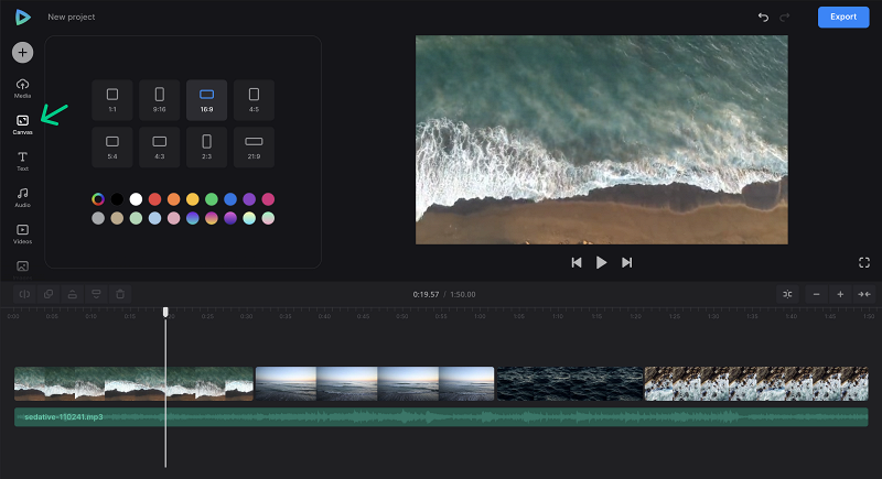 Change aspect ratio in video to upload music to YouTube