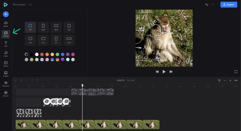 Change canvas in video meme maker