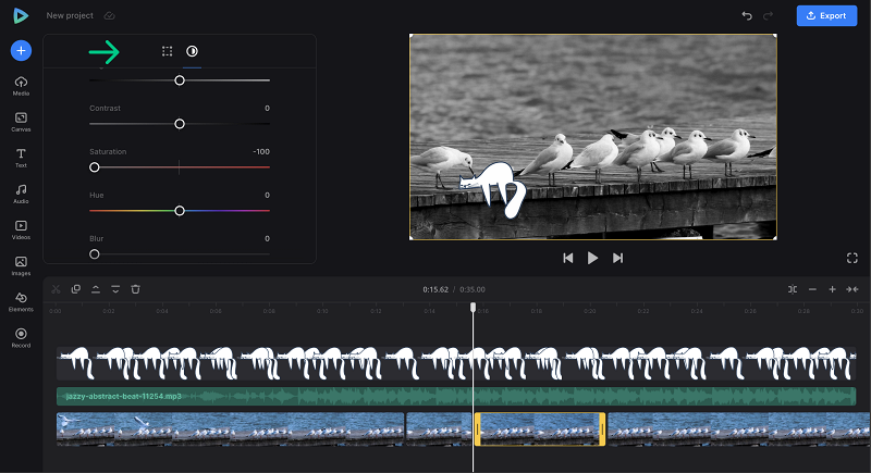 Change color for horizontal video for TikTok