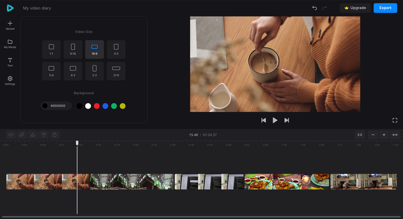 Adjust video diary aspect ratio Change day-in-the-life video settings