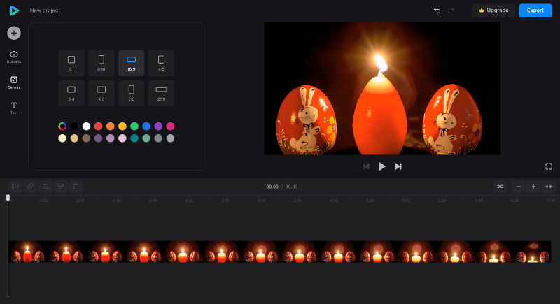 Change Happy Easter video size