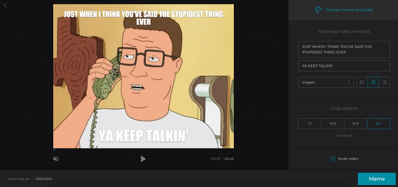 Crop the video that you added text to