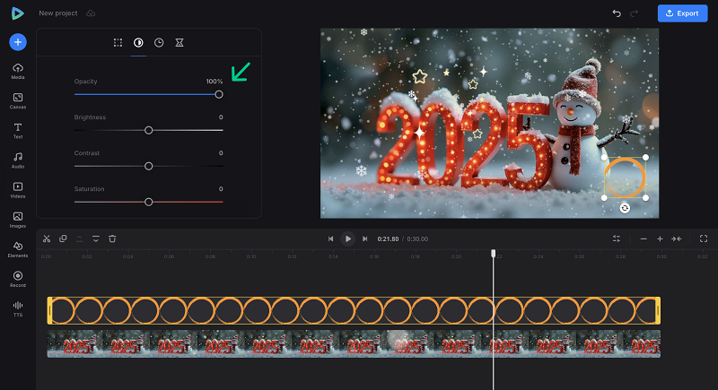 Change settings for custom watermark in video