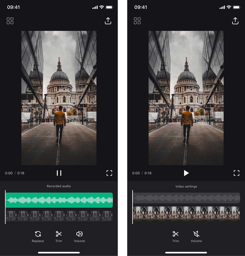 Change settings for voice over video on iPhone
