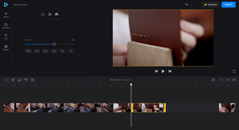 Change speed of DYI clips