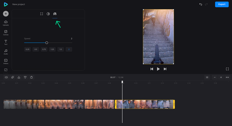 Change speed to make speed ramp effect