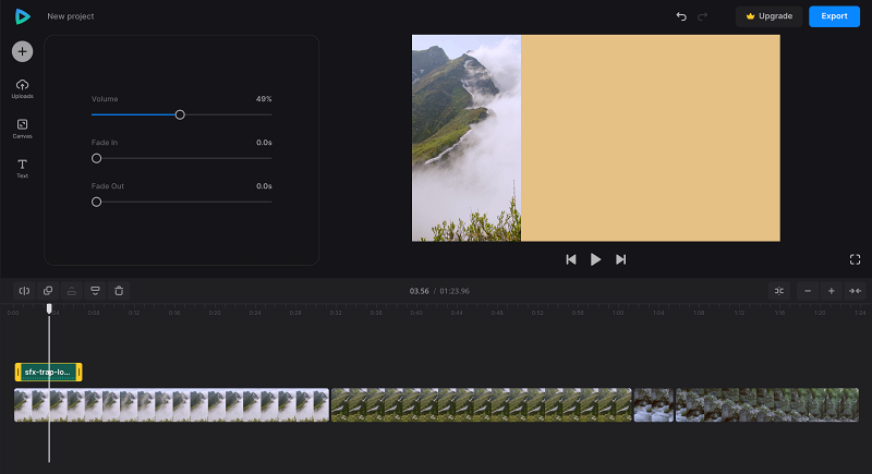 Change volume of sound in vlog video