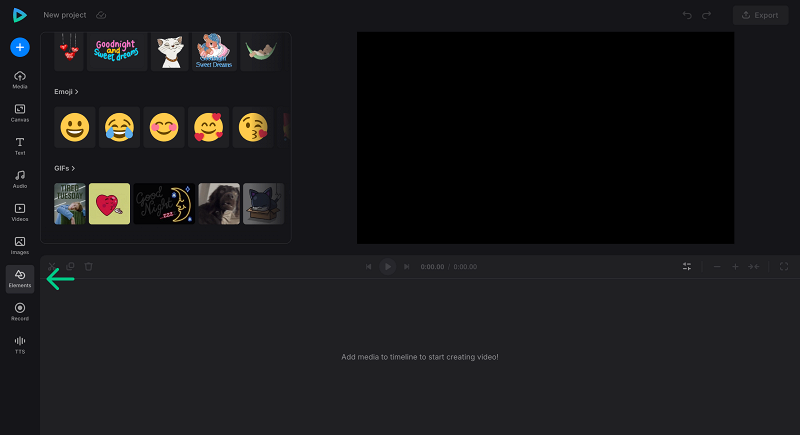Choose animated GIF from library