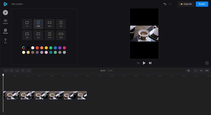 Choose preset to change YouTube video to Instagram