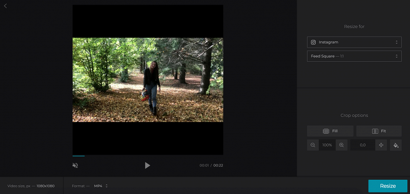 Click Instagram for Vimeo video Select Instagram preset for Vimeo video