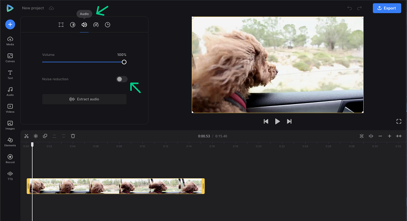 Clean up audio in video
