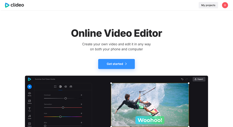 Clideo online video editor