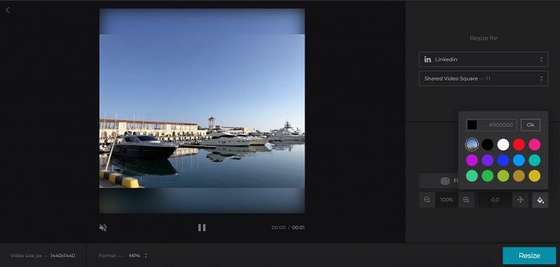 Crop video for LinkedIn